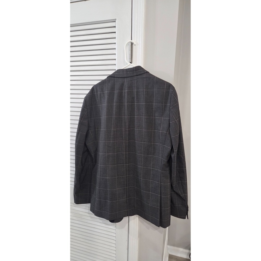 Tommy Hilfiger Mens Grey Brown Check Modern Fit Sport Coat 42 Reg Blazer - Picture 2 of 9